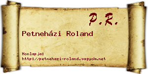Petneházi Roland névjegykártya